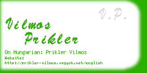 vilmos prikler business card